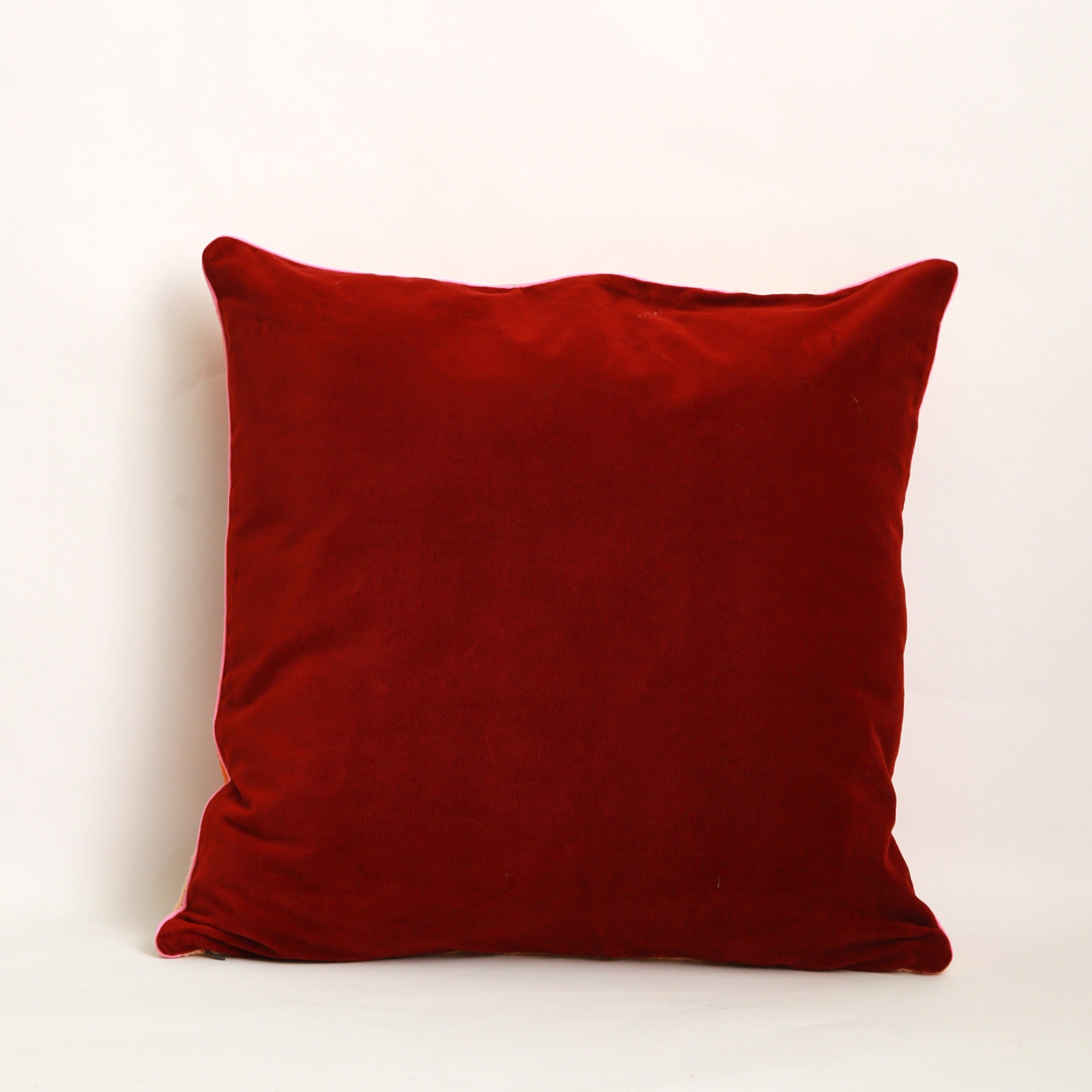 Copricuscino velluto morbidissimo bordeaux brillante 50x50