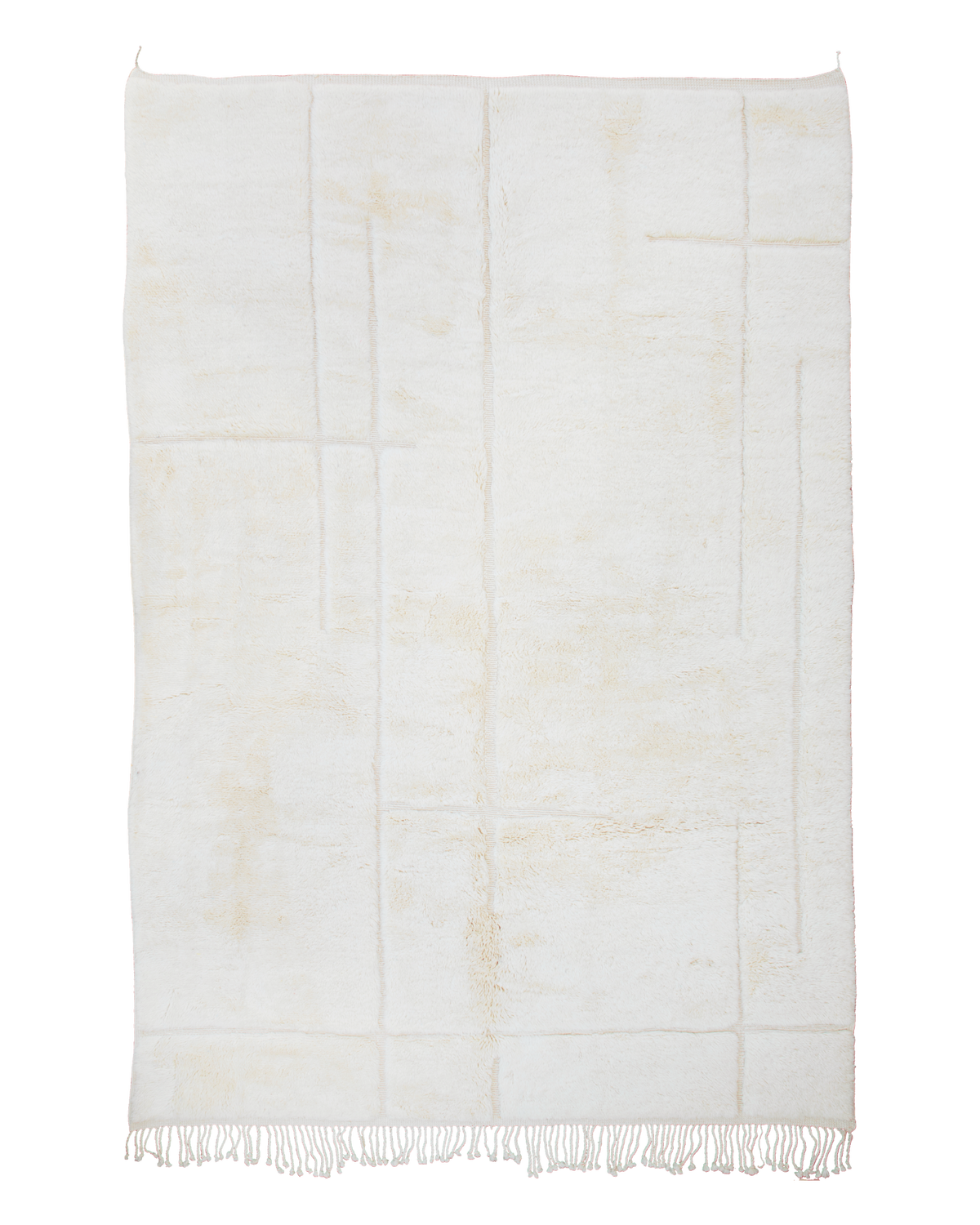 Grande tappeto bianco da salotto Beni Mrirt Yara 320×215 cm in pura lana annodata a mano