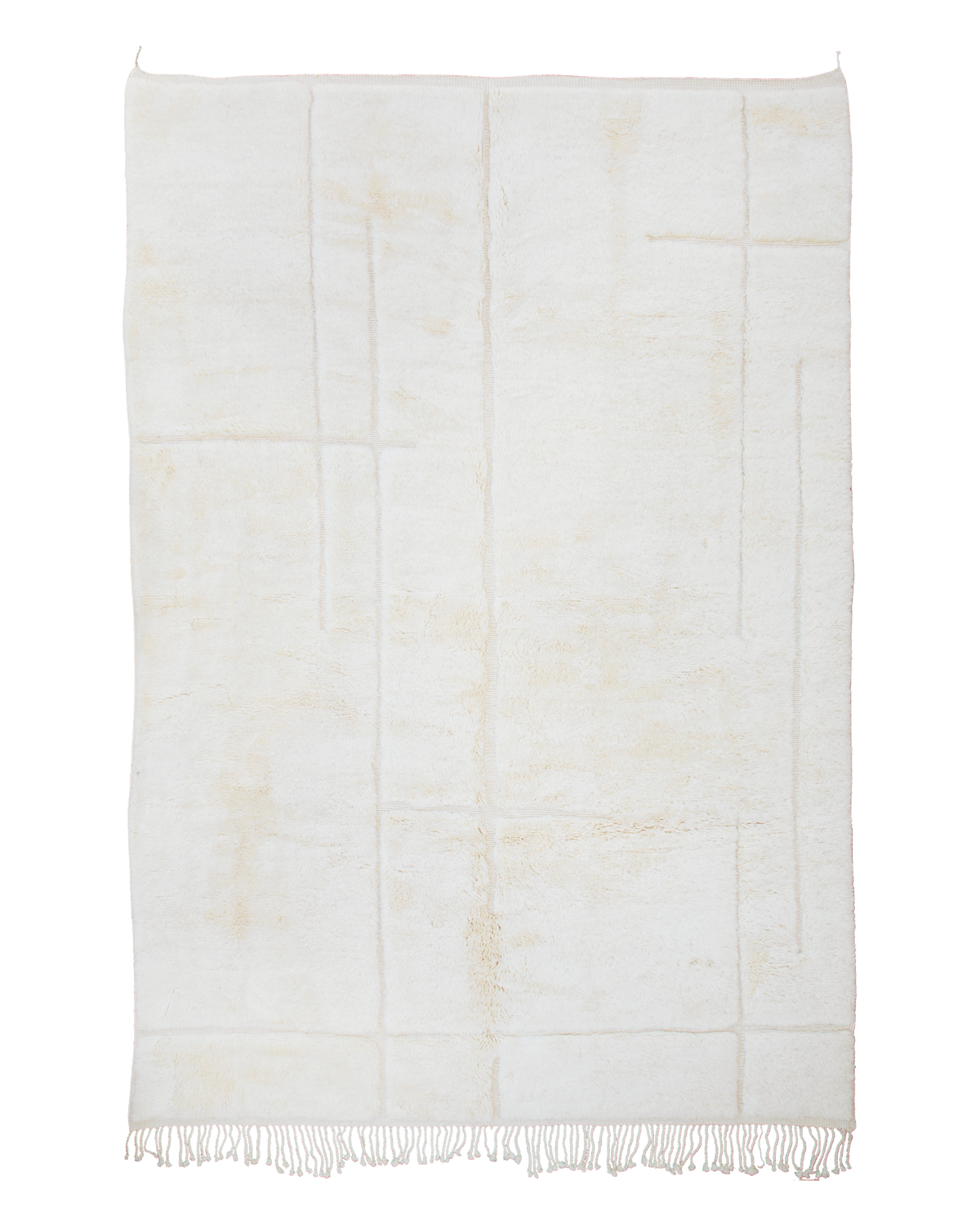 Grande tappeto bianco da salotto Beni Mrirt Yara 320×215 cm in pura lana annodata a mano