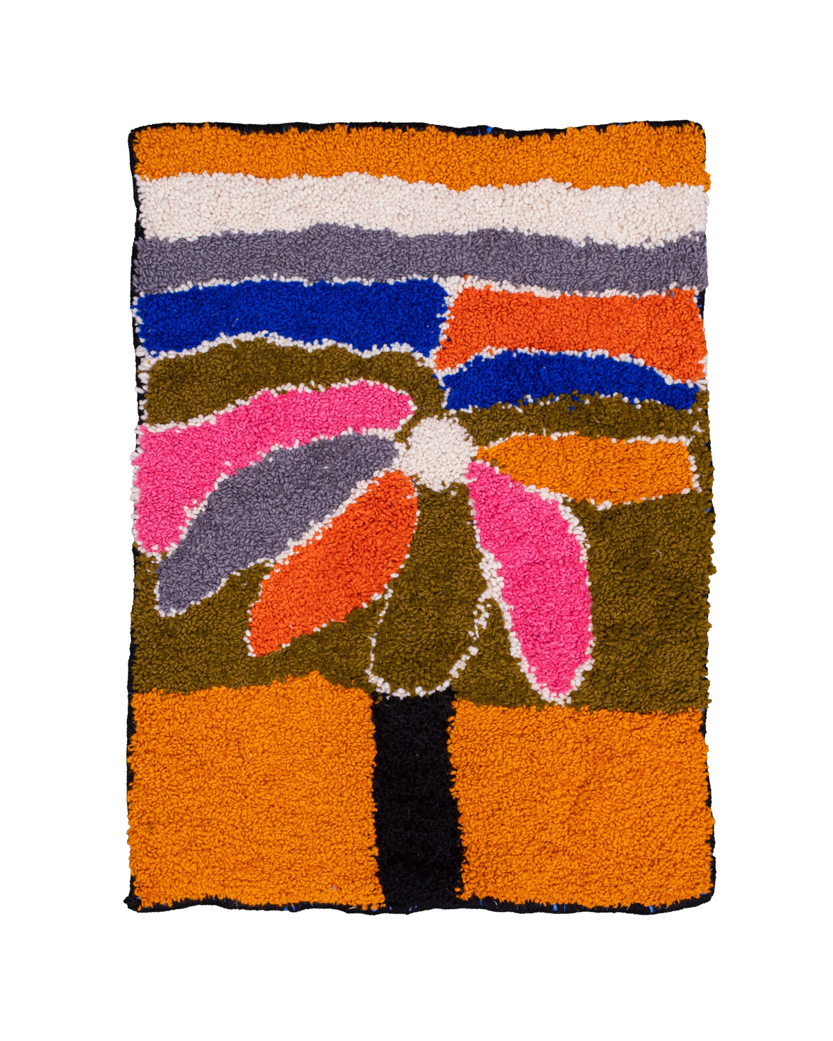 Piccolo tappeto Zindekh 60x80 cm da parete o terra con palma astratta in colori intensi