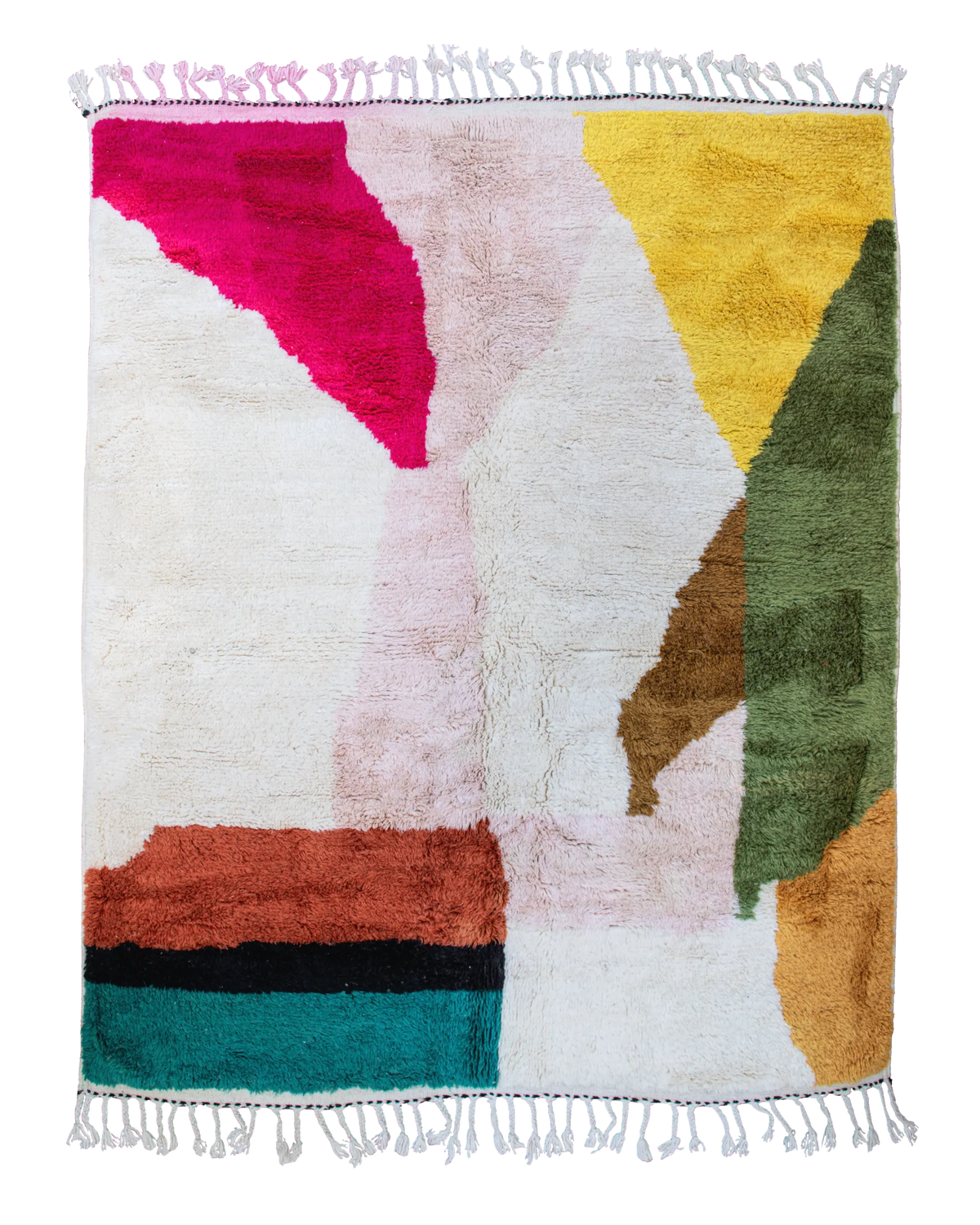 Tappeto Azilal astratto artistico 235×180 cm in pura lana con blocchi di colore