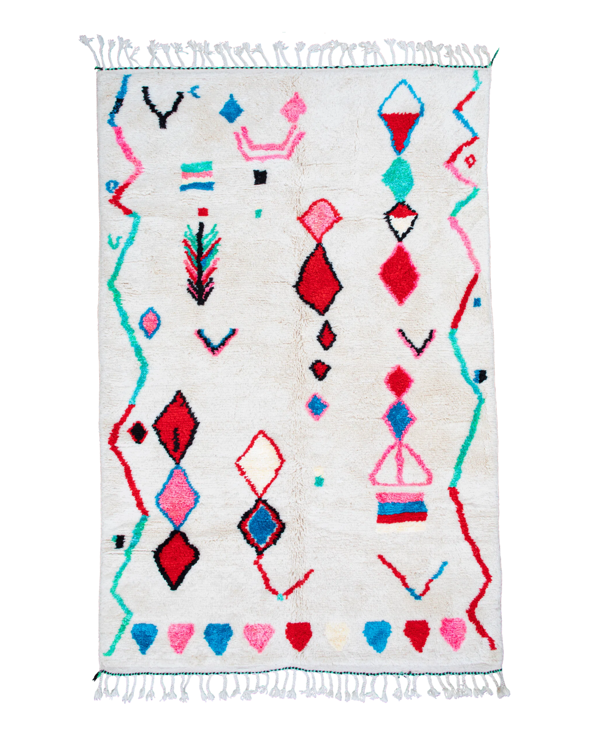 Tappeto berbero banco con simboli colorati Azilal 265×150 cm
