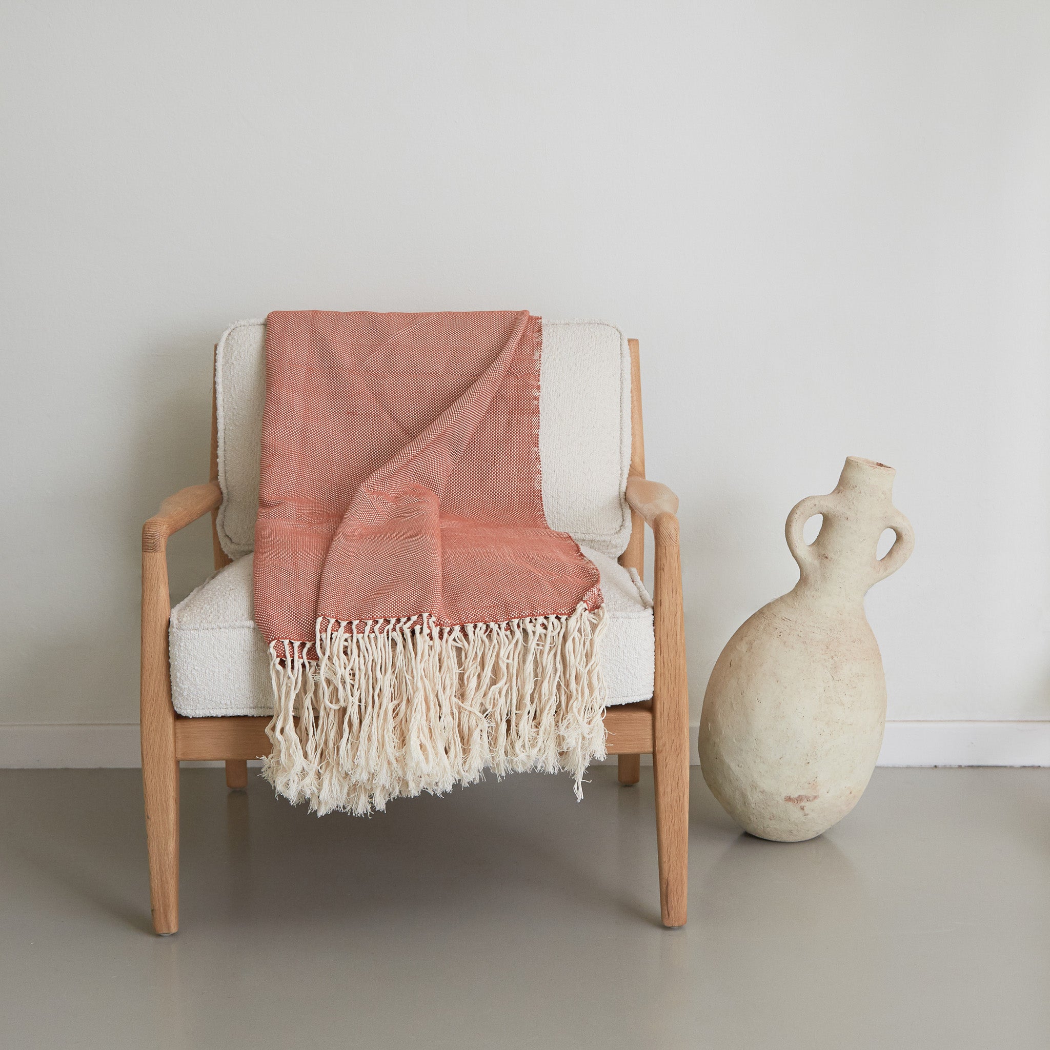 Coral orange throw blanket