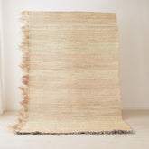 tappeto stuoia hassira senza ricami intrecciata con paglia di palma con un frangia laterale in paglia